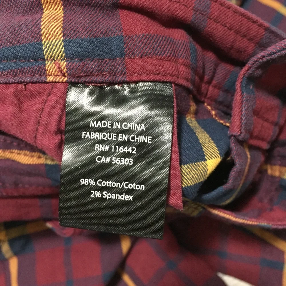 Empyre Relaxed Plaid Chino Shorts Men’s 33 Red Blue (Inseam 10.5)
